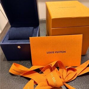 Louis Vuitton Leather Jewelry Box w envelope, box & ribbon